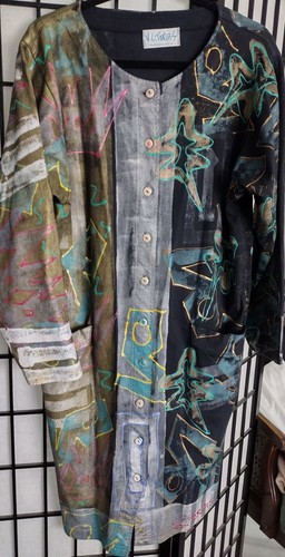 Vintage Collectable V.C. Torias Hand Painted Women's Long Sleeve Coat Size XL - Picture 7 of 15