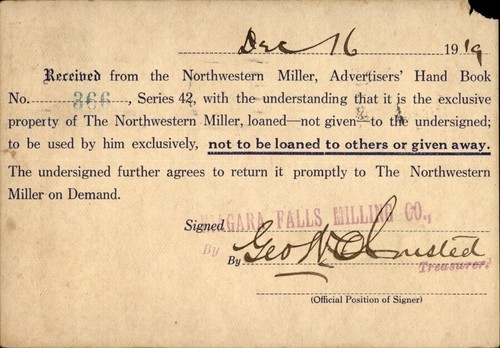 Minneapolis, MN Northwestern Miller Niagara Falls Mill Co. Postkarte Minnesota - Bild 1 von 2