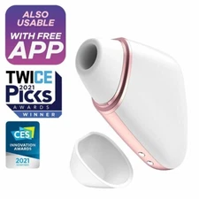 SATISFYER LOVE TRIANGLE WHITE - 2 MOTORS- AIR PRESSURE STIMULATION  + VIBRATIONS