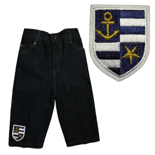 Wappen Anker Stern griechisches Abzeichen Säugling Baby Junge Kleinkind Jeans Gr: S M L XL