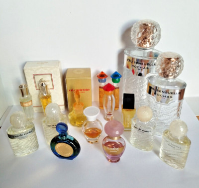 Konvolut 4 - 14 Rochas Parfum Miniaturen für Sammlung (leer, halb, voll