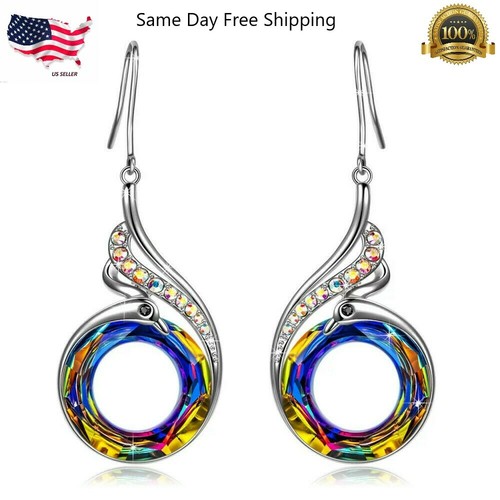 Wunderschöne versilberte Ohrhänger Damen Kristall Schmuck Paar/Set Laborgefertigt - Bild 1 von 9