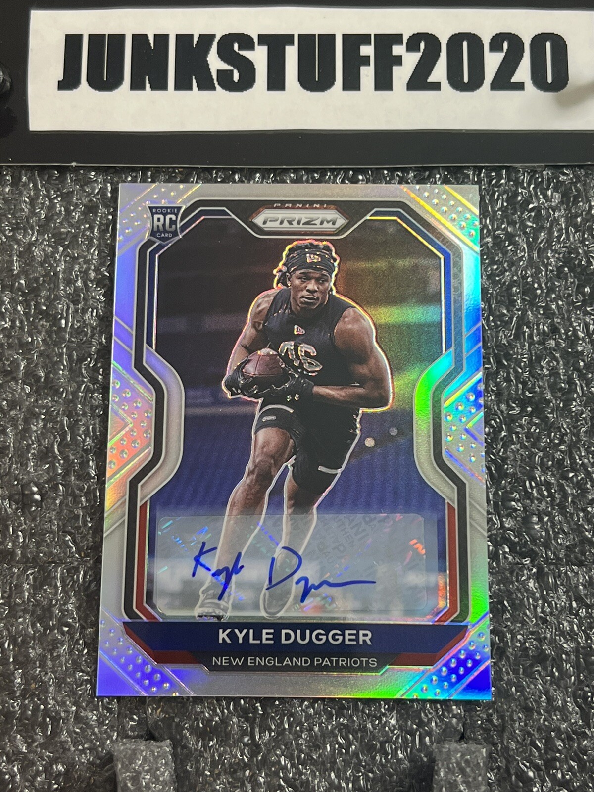 2020 Prizm Kyle Dugger Silver Prizm Autograph Rookie Auto RC #368 NE Patriots