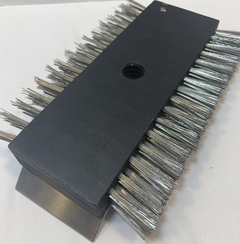 INDUSTRIAL PIZZA OVEN GRILL BRUSH Replacement Stainless Steel Bristles & Scraper - Picture 2 of 7