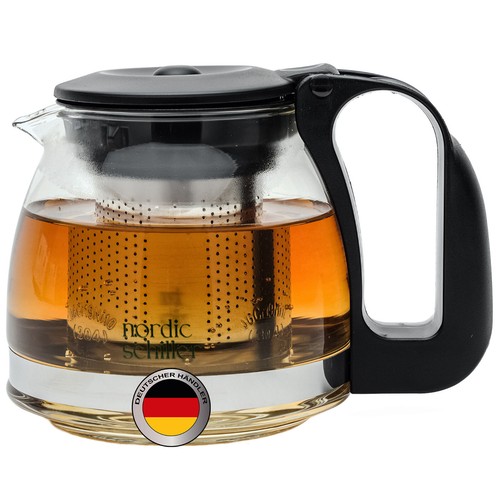 Glasteekanne mit Siebaufsatz Hitzebeständig herausnehmbaren Edelstahl Filter NEU - Bild 3 von 28