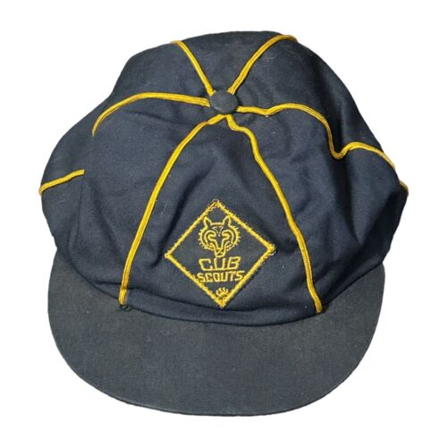 Gorra de colección para niños Cub Scouts azul marino con logotipo de lobo sombrero niño joven talla 6 7/8