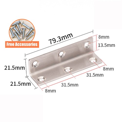 37 - 200mm Stainless Steel Corner Brace Joint Angle Brackets Bent L Brackets - Picture 10 of 10