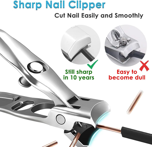 Nail Clippers for Men Women Thick Nails, Large Wide Jaw Opening Toe Nail Clipper - Picture 4 of 6