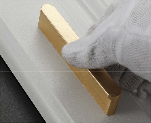 Gebürstetes Messing moderner Kleiderschrank Schrank Griffe schwarz Schublade zieht Schrankknöpfe - Bild 6 von 11