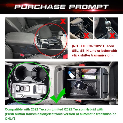 Anti-slip Armrest Storage Box Organizer For Hyundai Tucson Santa Cruz 2022-2025 - Picture 2 of 11