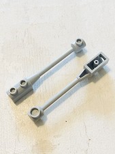 Lego Bar 1x8 with Brick 1x2 Curved Top End +Axle Holder [30359b] Light Grey x2