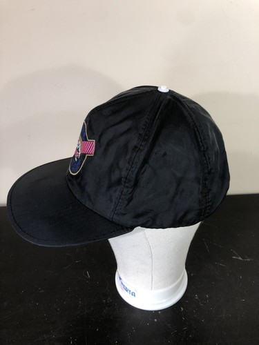 Vintage 80s K2 Summit Training Gear Black Satin SNAPBACK HAT Winter Baseball Cap - Picture 3 of 8