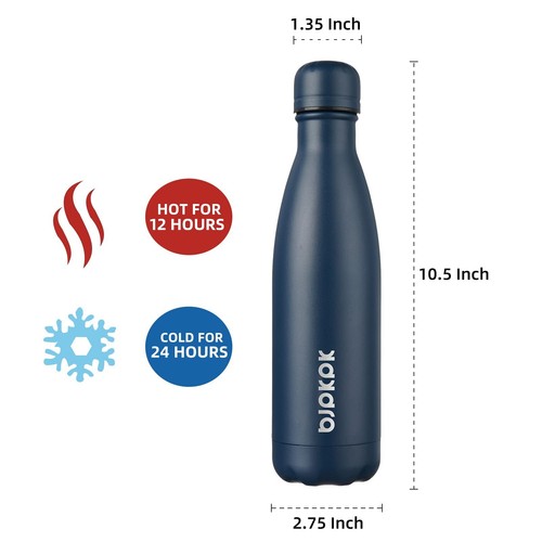 Insulated Water Bottles 17oz/500ml stainless Steel Water Bottles Sports Water Bo - Picture 2 of 6