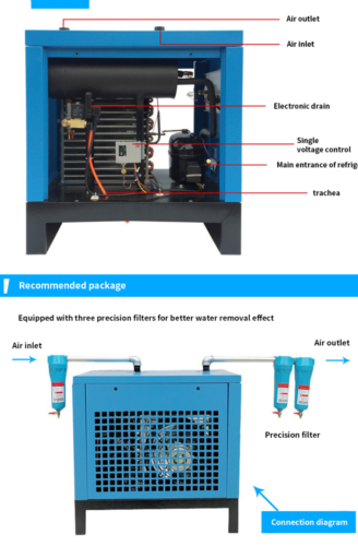 DH-10AC Refrigerating Dryer Air Compressor Refrigerated Freeze Dryer For 7.5Kw - Picture 9 of 16
