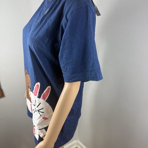 Camiseta Line Friends x Uniqlo Adulto Talla M Azul Oscuro Manga Corta Cuello Redondo - Imagen 2 de 15