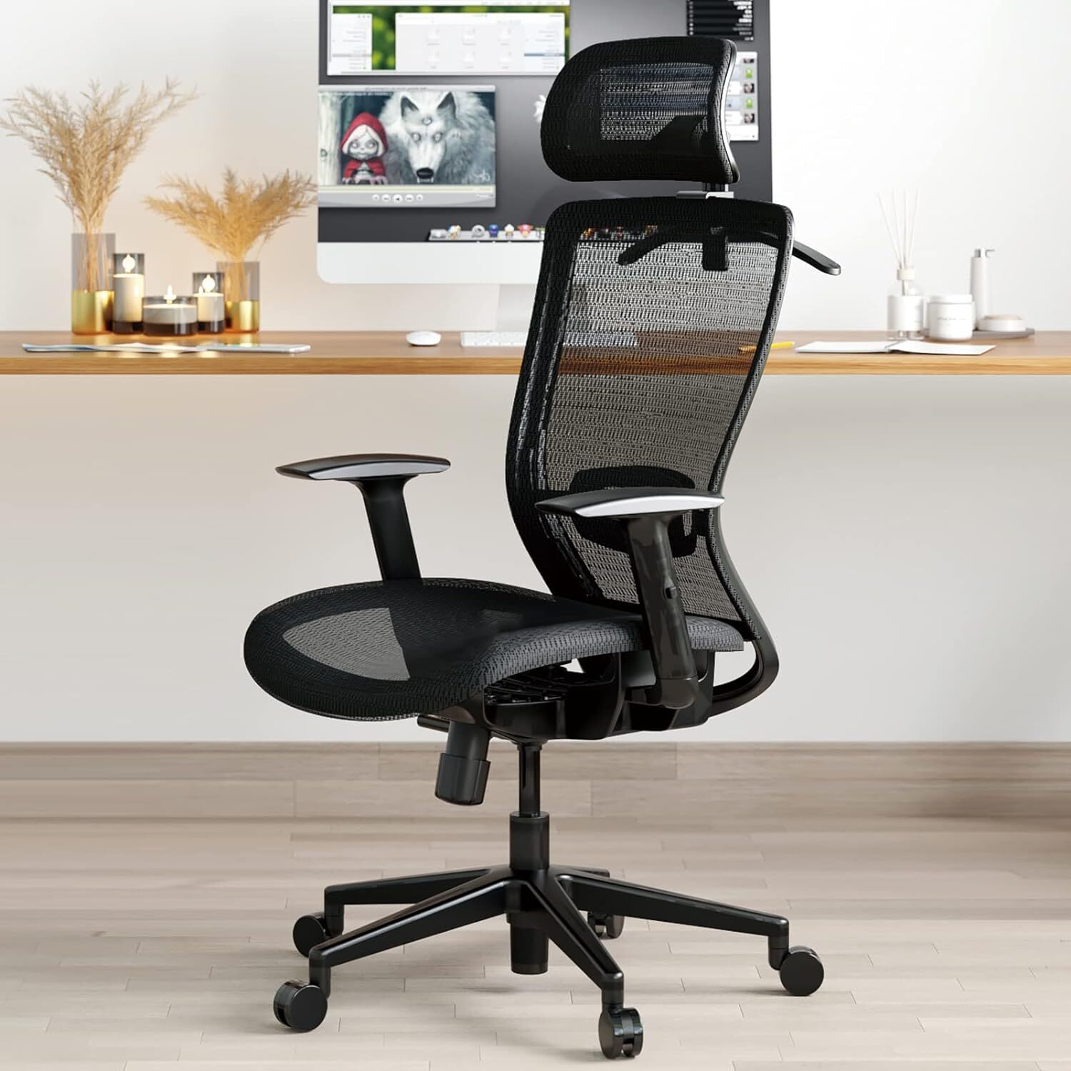 Ergonomic High Back Mesh Swivel Office Chair for Home or Computer Work-image