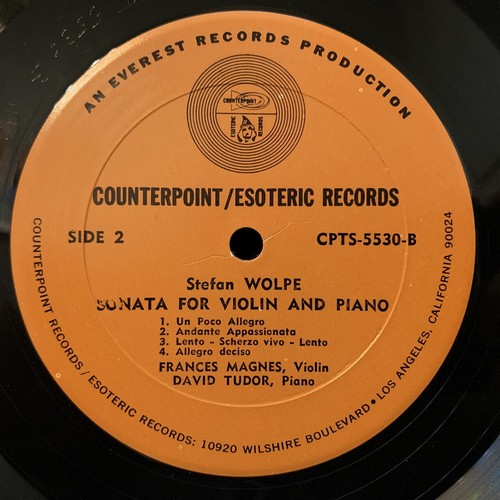 FRANCES MAGNES violin - STEFAN WOLPE Sonata & Quartet - Tudor - ESOTERIC ST LP - Picture 4 of 4