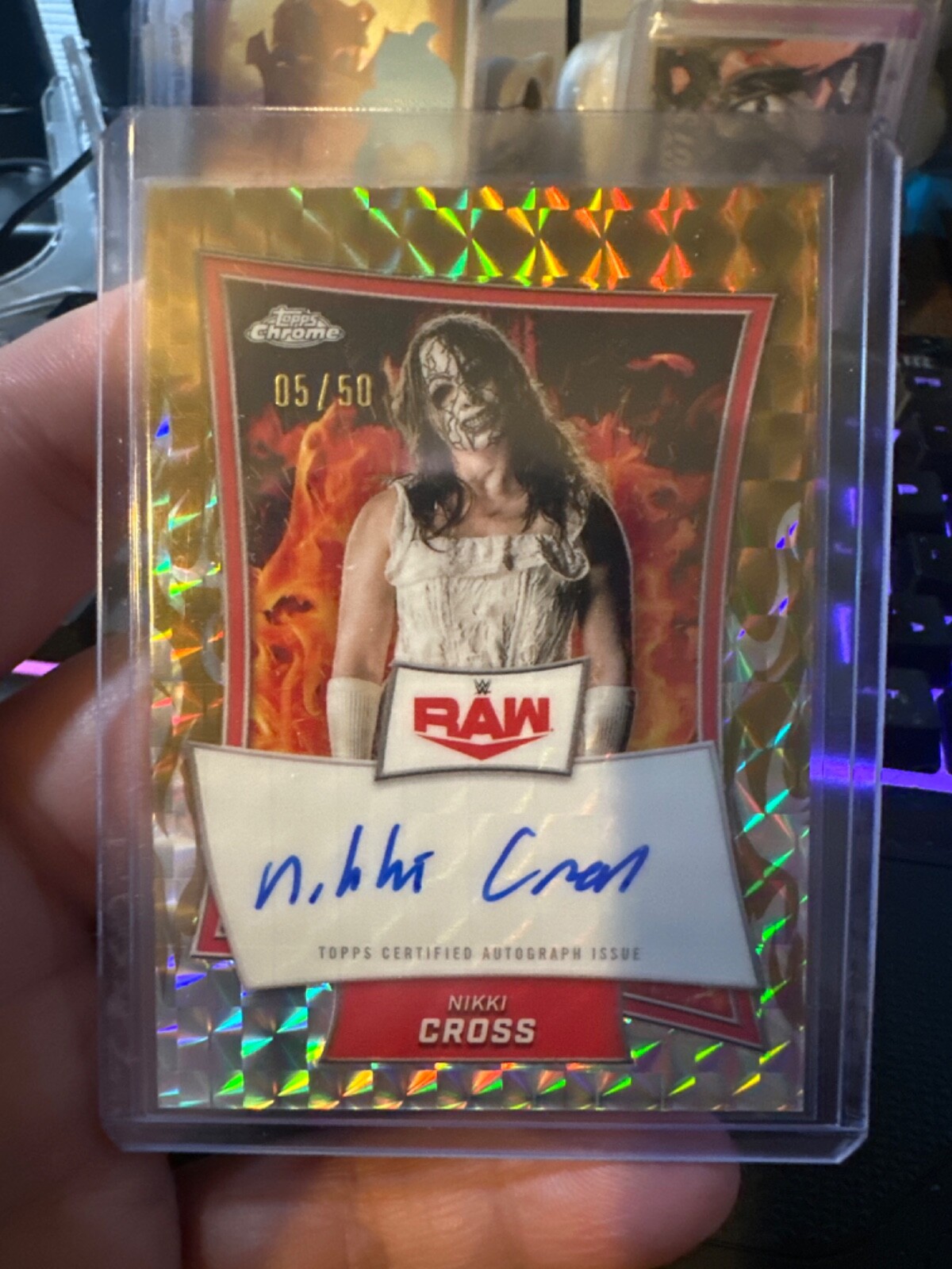 2025 Topps Chrome WWE - Autographs Gold Refractor #CLA-KK Nikki Cross /50 (AU)
