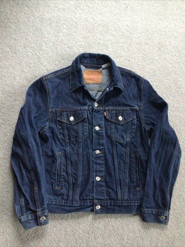 Levis Womens Original Trucker Jacket Dark Denim Levis Logo on Back Size M - Picture 2 of 10