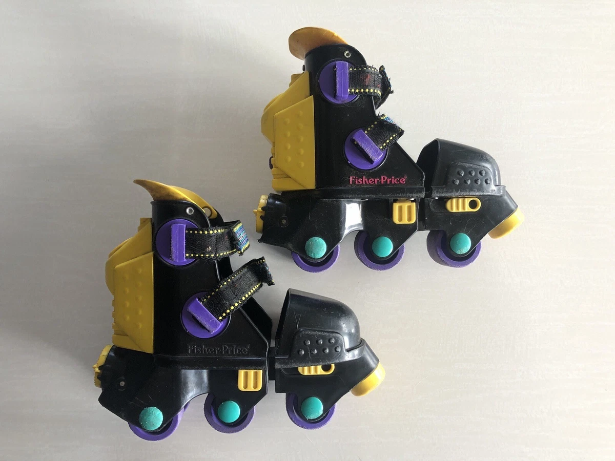 FISHER PRICE Vintage 90 s Paire 1 2 3 Patins A Roulettes r glables Rollers 1994