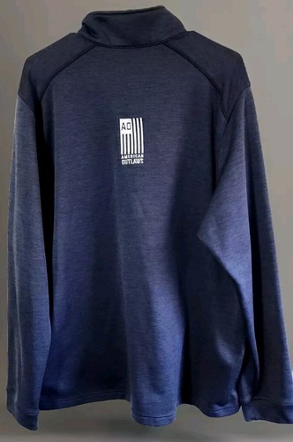 Men Devon & Jones American OutLaws DG798 Newbury Melange Fleece Quarter-Zip Xl - Picture 7 of 8