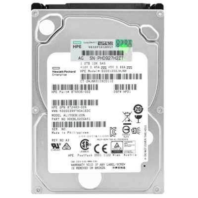 HP EG001200JWJNK 1.2Tb 128Mb Cache 10000Rpm Sas III 2.5'' Zoll 876936-002