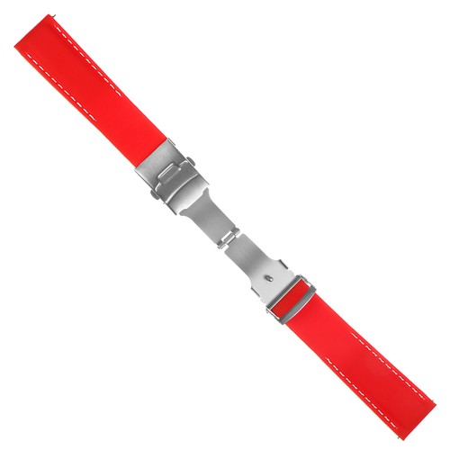 StrapsCo Rubber Watch Band w/ Stitching & Deployant Clasp - Quick Release Strap - Picture 31 of 34