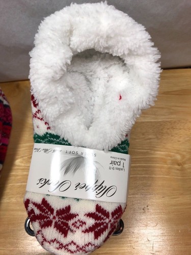 Women's winter Fleece Lining Fuzzy Super Soft Slipper Socks With Aloe Vera - Picture 10 of 15