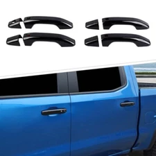Black Car Side Door Handle Decor Covers FOR 2019-2021 Chevy Silverado GMC Sierra