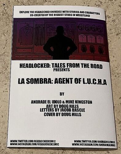 Andrade El Idolo La Sombra Agent Of L.U.C.H.A Road Headlocked 6” X 9” Comic Book - Picture 12 of 12