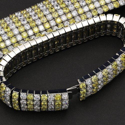 4 Row or 6 Row Bling Tennis Bracelet Chain Stainless Steel ANTI TARNISH for Men - Picture 2 of 8