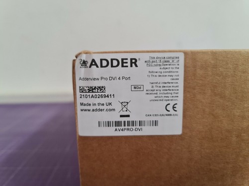 ADDERView AV4PRO-DVI PRO 4-Port USB DVI-I KVM Switch single Monitor UR - Afbeelding 1 van 5