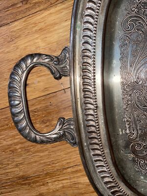 vintage Large Heavy Copper Silver Plate Tray With Handles | eBay vintage Large Heavy Copper Silver Plate Tray With Handles | eBay