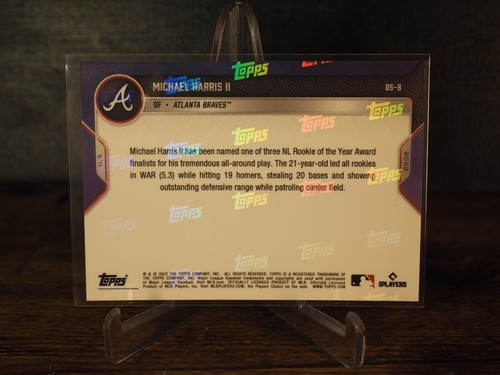 2022 TOPPS NOW OS-8 MICHAEL HARRIS II RC ROY AWARD FINALIST Red parallel 2/10 - Picture 2 of 2