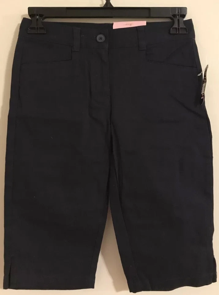 Chaps Girls Blue 10 Easy Care Stretch Skimmer Bermuda School Shorts NWT! M499 - Image 4 of 4