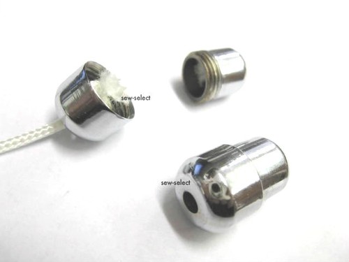 CHROME CORD CONNECTOR - ROMAN BLIND & LIGHT PULL SILVER METAL STRING JOINER - Picture 3 of 4