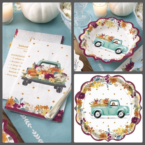 Pioneer Woman Thanksgiving Fall Harvest Vintage Truck Party Supplies 8 Guests