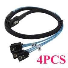 4 Pack Mini SAS to 4-SATA SFF-8087 Multi-Lane Forward Breakout Internal Cable