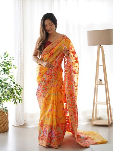 Designer Sari Bollywood Bridal Silk Saree Blouse South Indian Ethnic Ready made - Picture 2 of 9