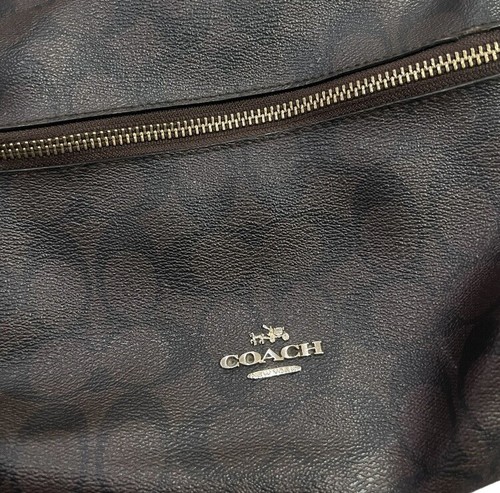 Coach Monogram Leather Backpack - Brown & Black, Broken Zip - Picture 3 of 10