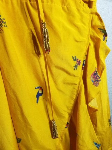 Vestido envolvente Anthropologie Farm Rio raro jungla tucanos talla S nuevo con etiquetas - Imagen 10 de 10