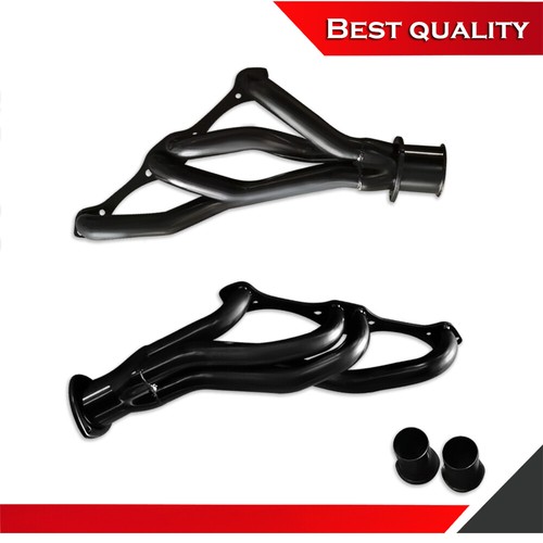 Suit Chevy Small Block SBC V8 265 283 305 A/F/G Body Black Steel Exhaust Headers - Picture 3 of 5