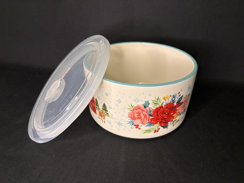 Pioneer Woman Holiday Floral Medley 6-Piece Round Nesting Stoneware Bakeware - Picture 3 of 15
