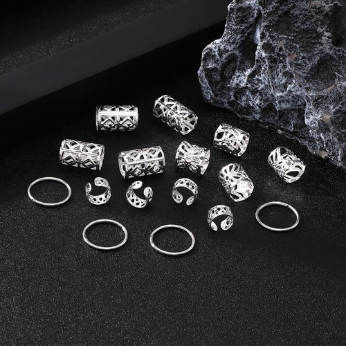 80pcs Metal Cuff Clips Dreadlocks Beads Hair Braid Tubes Hair Jewelry - Picture 8 of 12