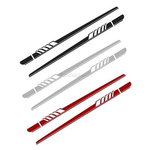 2Pcs Car Side Body Vinyl Decal Sticker Racing Long Stripe Decals Graphics NEW - Picture 9 of 18