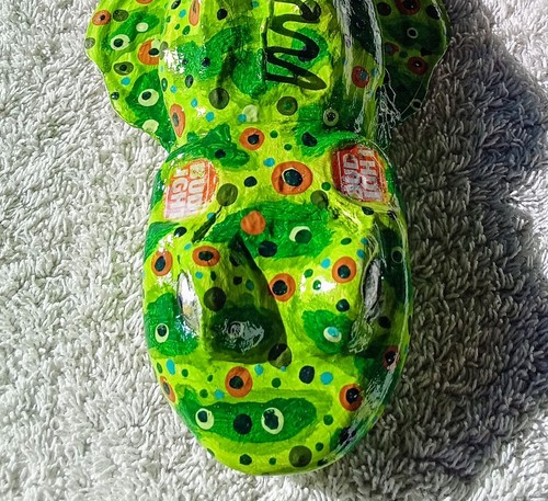 15.5" L. Articulated Bullfrog Carved & Painted By Me James Mead - Picture 10 of 12