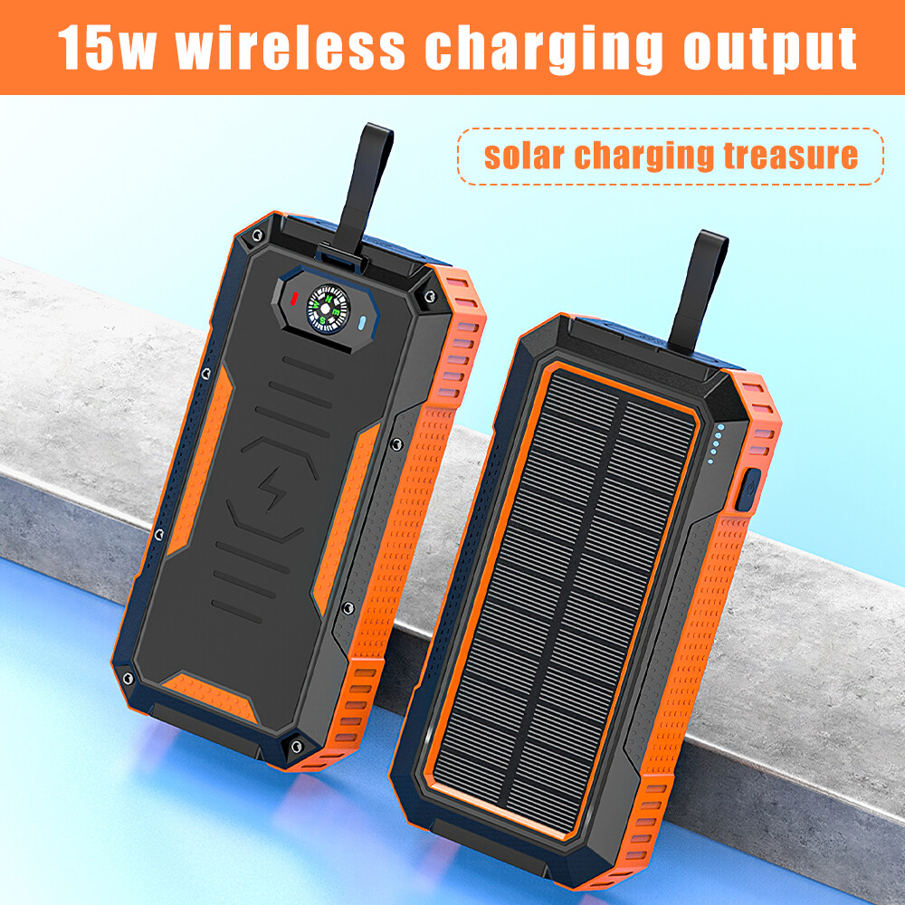 Cargador Portatil 30000mah QI Recarga r pida Solar Bateria 4 USB Para Celular