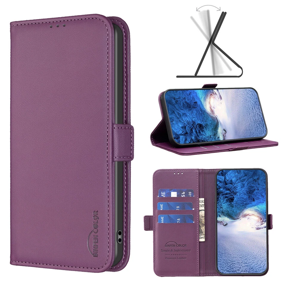 Magnetic Wallet Flip Leather Cover Case For Xiaomi Redmi Note 13 5G 13C 12C 10A - Image 2 of 4