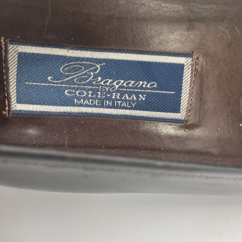 Bragano Herren Schuhe Größe 10M Schwarz Braun Leder Vollriemen Gewebte Quaste Halbschuhe - Bild 12 von 15