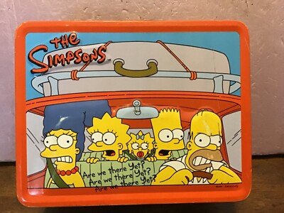The Simpsons Bart Simpson Vintage Metal Lunch Box With Thermos The Simpsons Bart Simpson Vintage Metal Lunch Box With Thermos